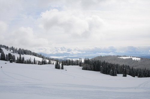 Mountain snow scene in West Yellowstone area.