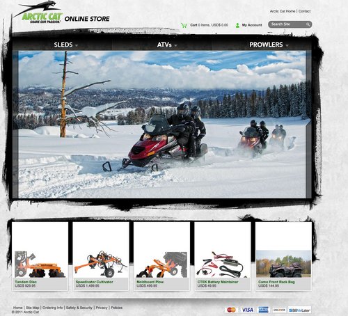 Arctic Cat Store Snow home page